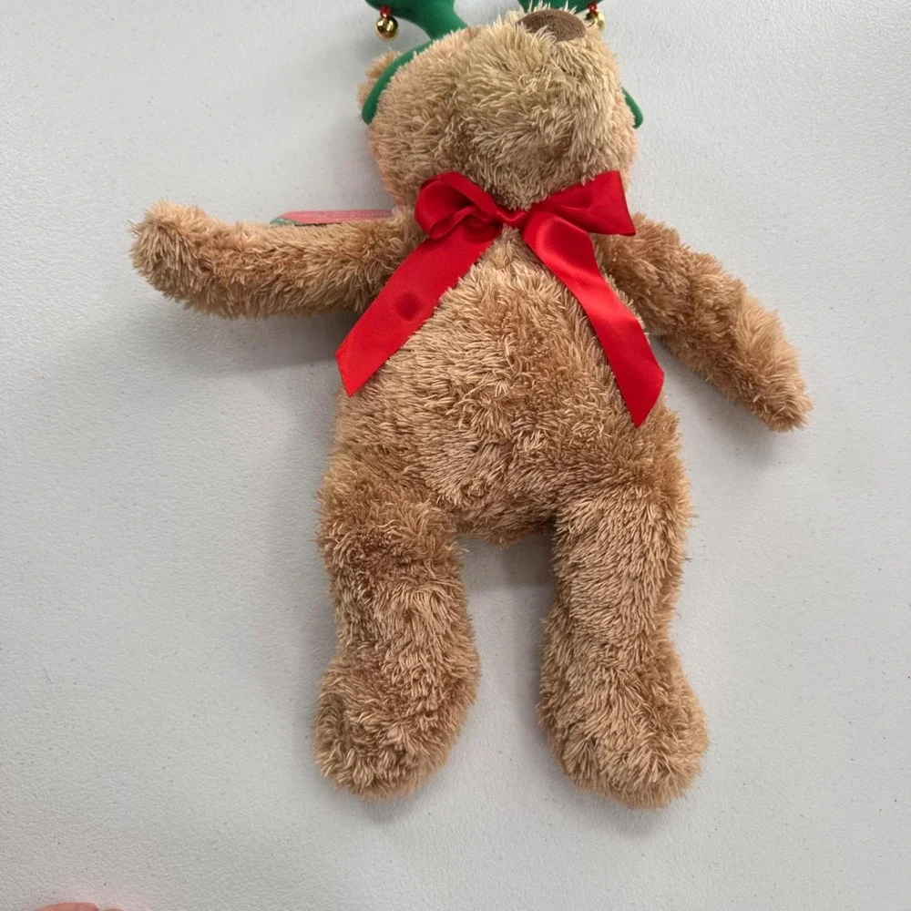 Hallmark Reindeer Bear Plush Jingle Bells‎ Sound & Red Bow Christmas Decor 14
